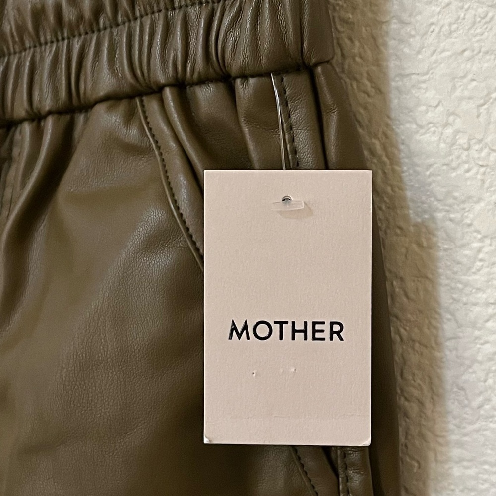 NWT MOTHER | Fall Winter Fir Green Rambler Lounger Ankle Faux Leather | Size XS - Picture 8 of 16